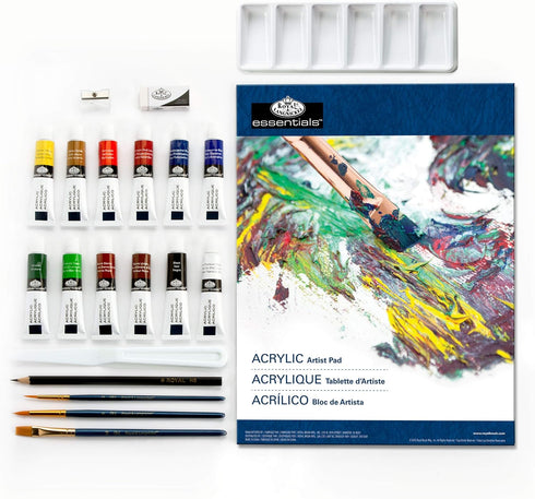 ROYAL & LANGNICKEL ESSENTIALS 21 PIECE ACRYLIC PAINTING BOX SET